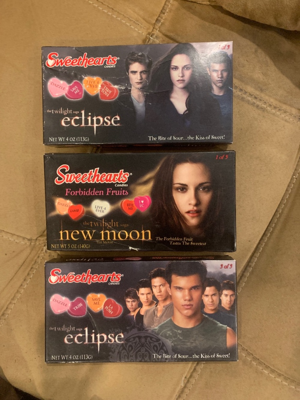 Collection of Twilight Sweethearts boxed candy